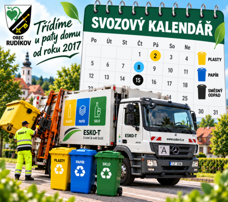 Svozový kalendář odpadů PLASTY / PAPÍR / SKLO / SMĚSNÝ ODPAD